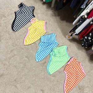 5 Count Striped T-Shirts for Small to Medium Dogs Puppy (L)